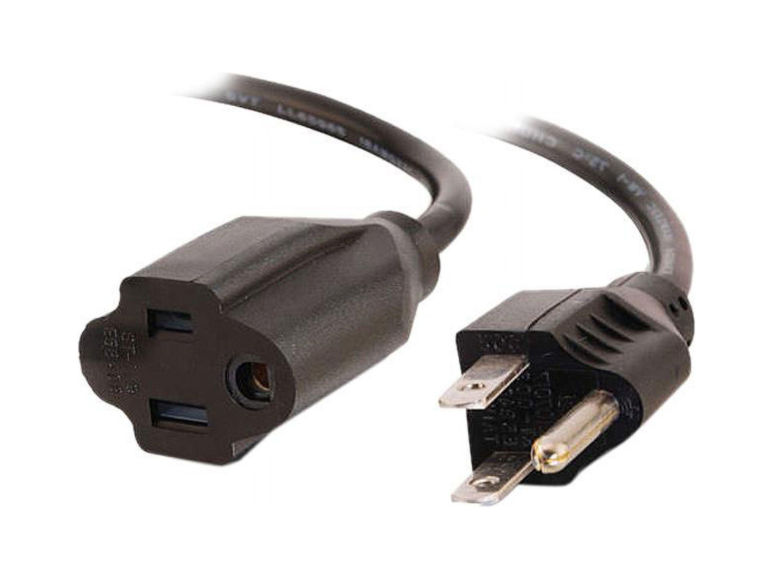 1ft Black 18 AWG Molded Grounded Power Extension Cable