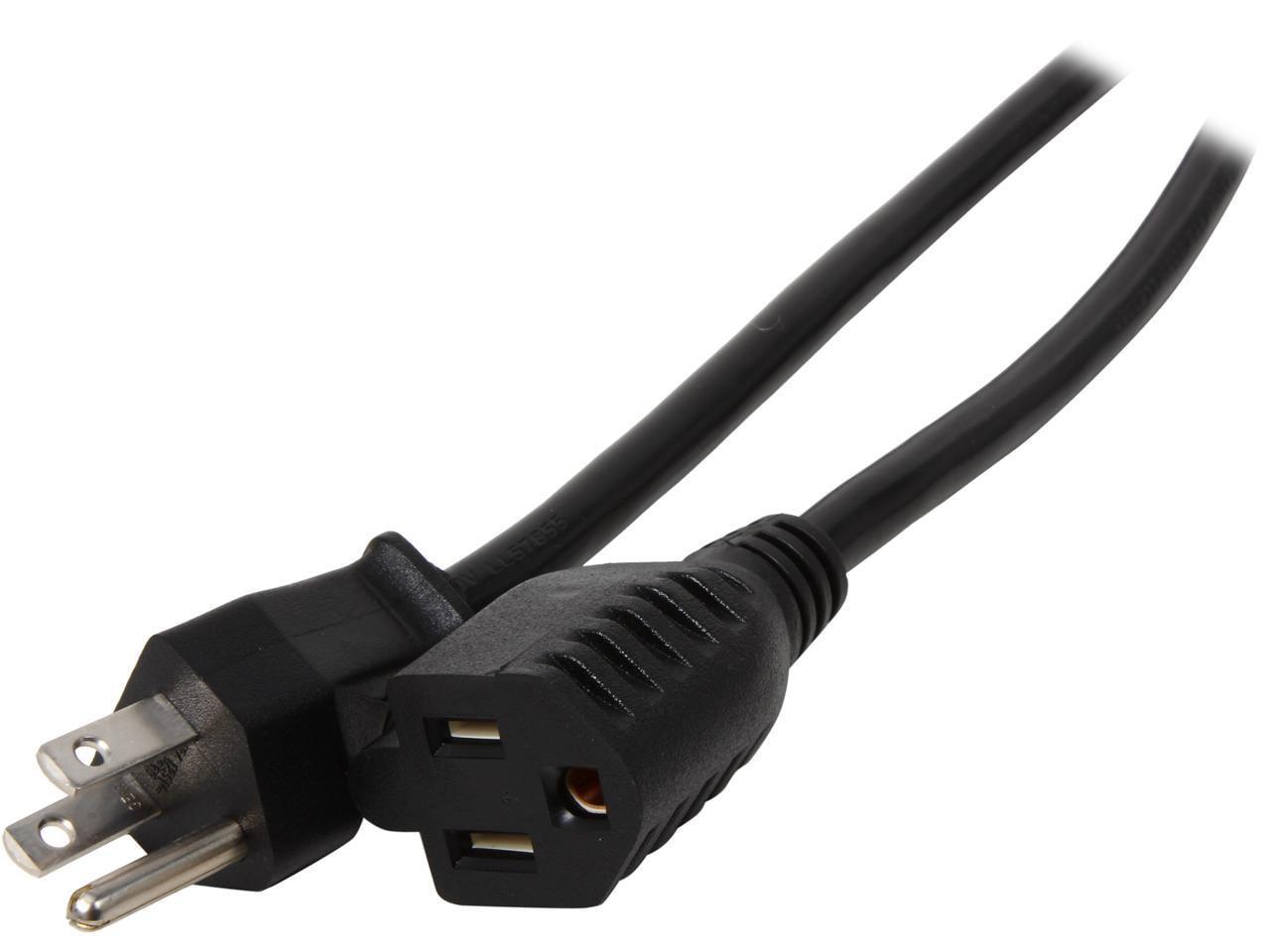 C2G 29932 16 AWG Outlet Saver Power Extension Cord (NEMA 5-15P to NEMA 5-15R) TAA Compliant, Black (8 Feet, 2.43 Meters)