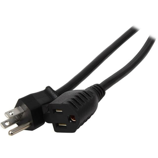 C2G 29932 16 AWG Outlet Saver Power Extension Cord (NEMA 5-15P to NEMA 5-15R) TAA Compliant, Black (8 Feet, 2.43 Meters)