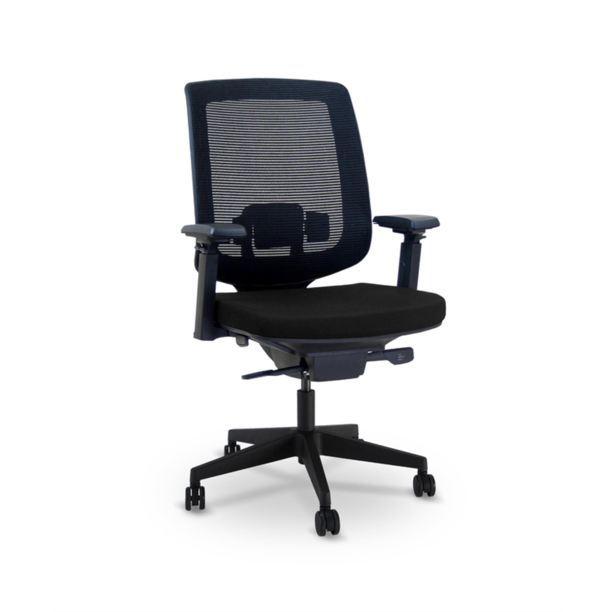 Black Mesh and Fabric Adjustable Office Chair with Metal Frame