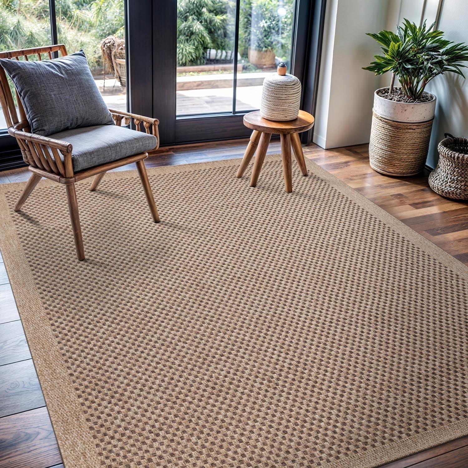 4'x6' Pata Hand Woven Chunky Jute Area Rug, Natural - JONATHAN Y