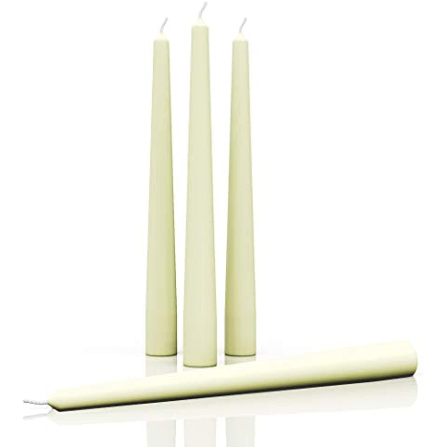 Ivory 10-Inch Dripless Unscented Paraffin Taper Candles, Set of 4