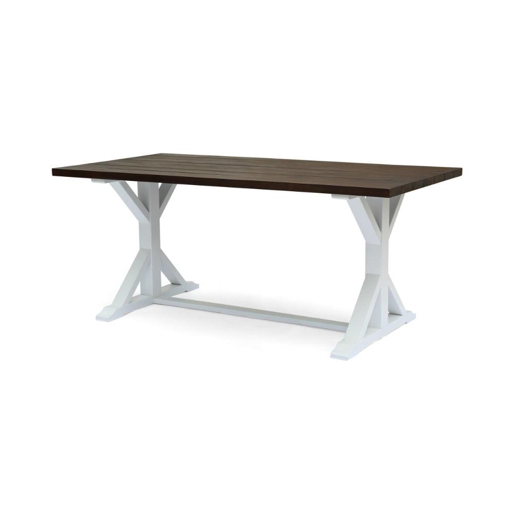 Cassia Rectangle Acacia Wood Dining Table Dark Brown - Christopher Knight Home: Weather-Resistant, Seats 6