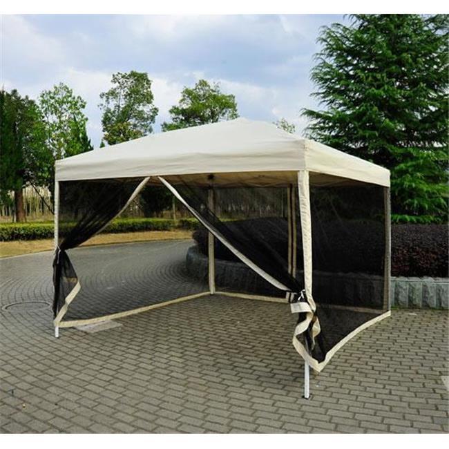 Outsunny 10' x 10' Pop Up Canopy Tent with Breathable Mesh Sidewalls, Easy Height Adjustable, Easy Transport Carrying Bag for Backyard Garden Patio