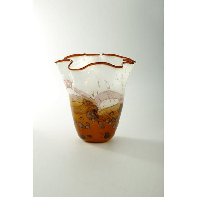 CC Home Furnishings 10" Brown Glass Flower Vase Tabletop Decoration