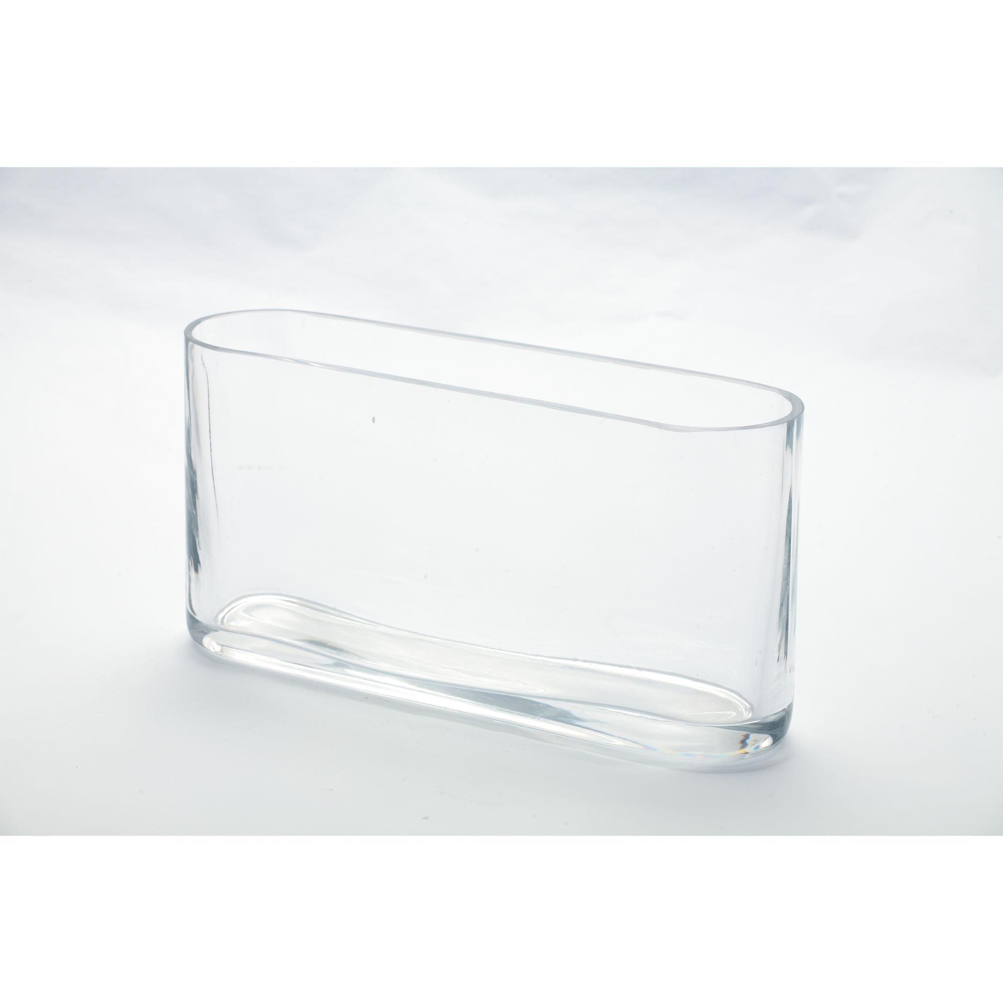 Elegant Oval Glass Vase for Fresh Bouquets and Decor