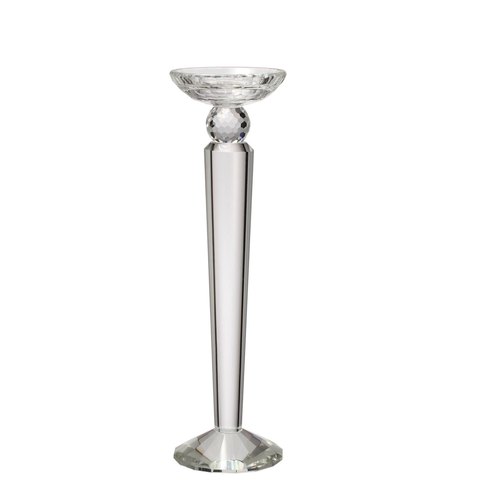 12" Clear Glass Winter Tabletop Candlestick