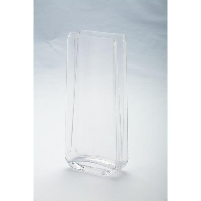CC Home Furnishings 12" Clear Rectangular Tabletop Glass Vase