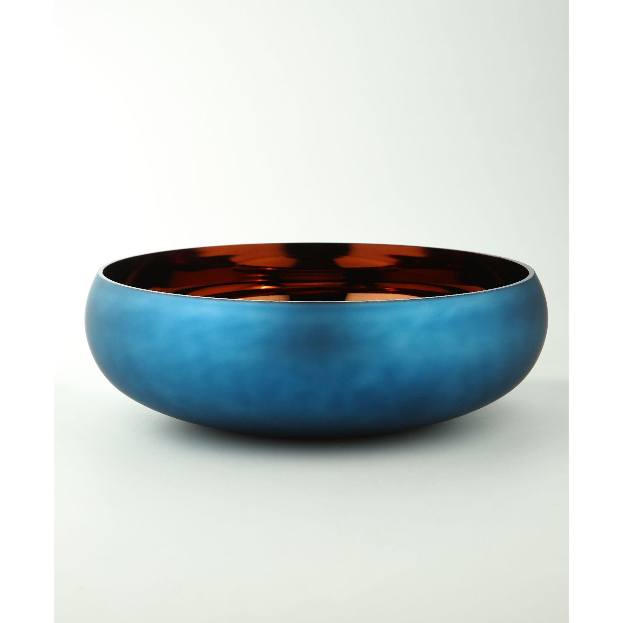 Artisan Azure 15.5" Handblown Glass Decorative Bowl