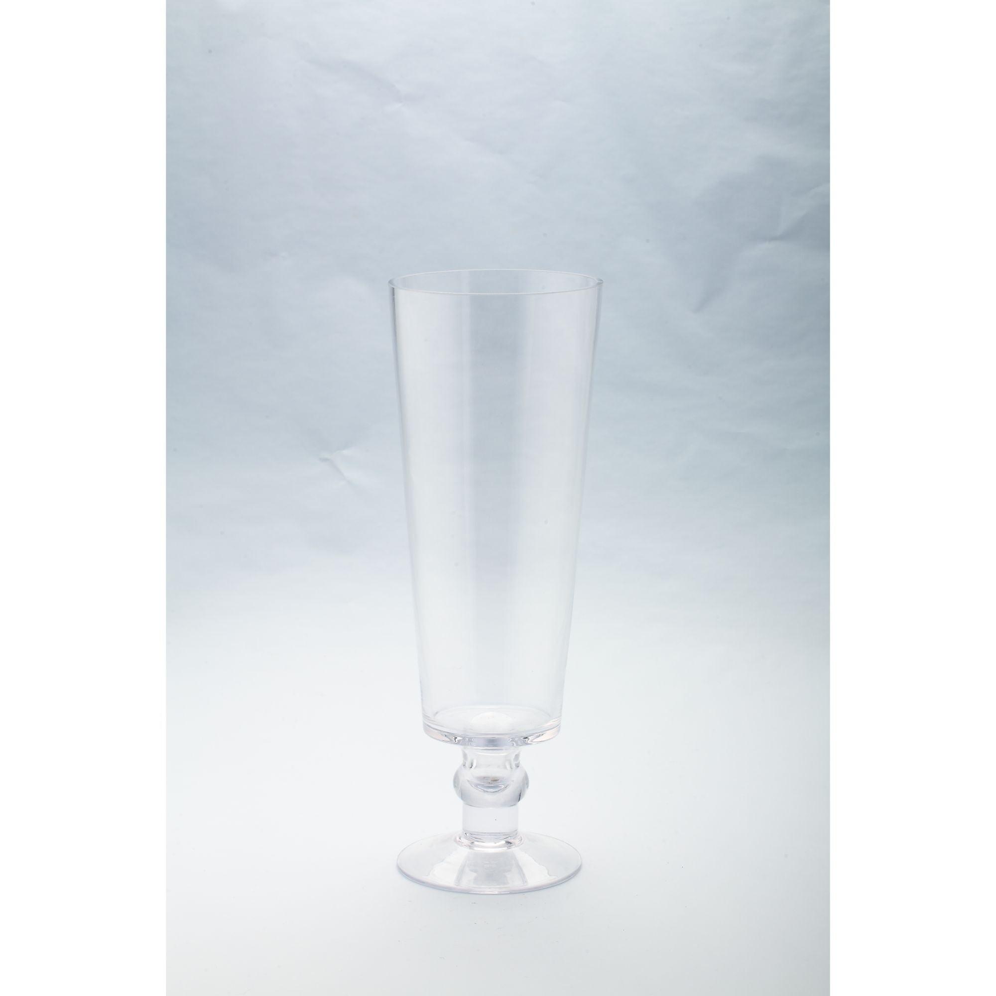 Elegant 15.5" Clear Glass Tabletop Vase for Floral Displays