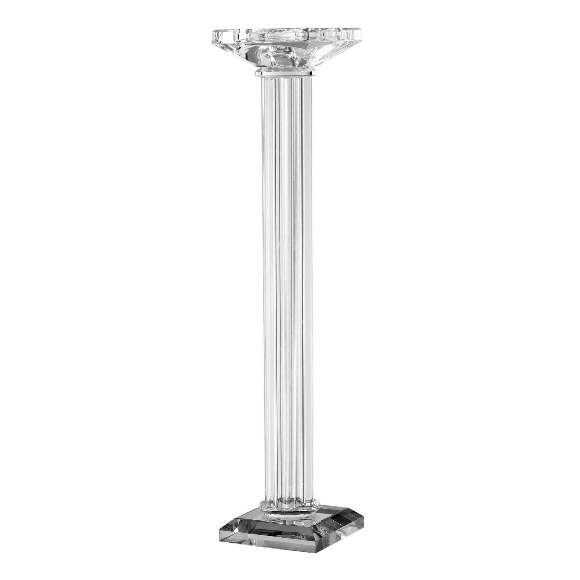 16.5" Clear Glass Roman Style Pillar Candleholder