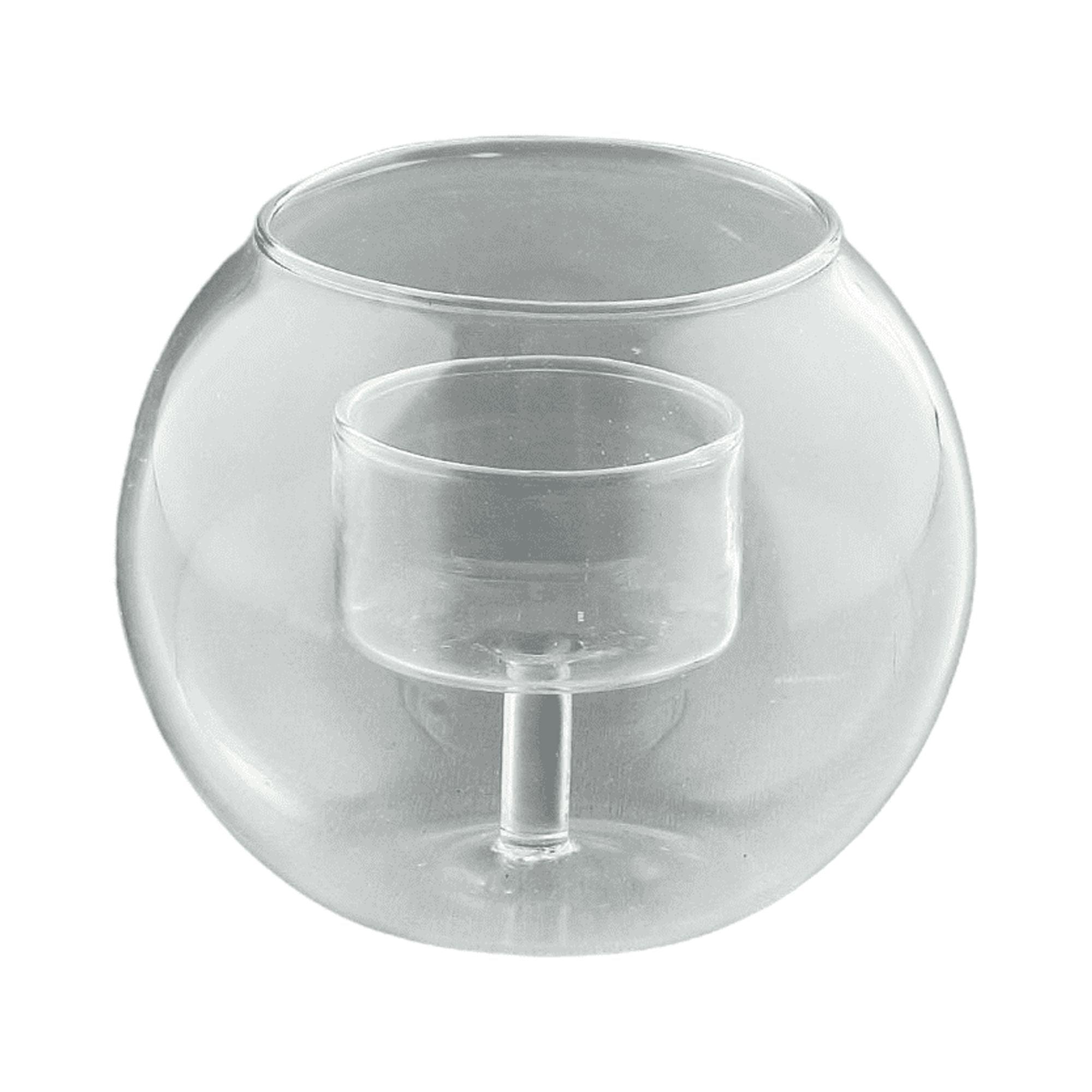 CC Home Furnishings 4.5" Clear Snifter Style Glass Tabletop Candle Holder
