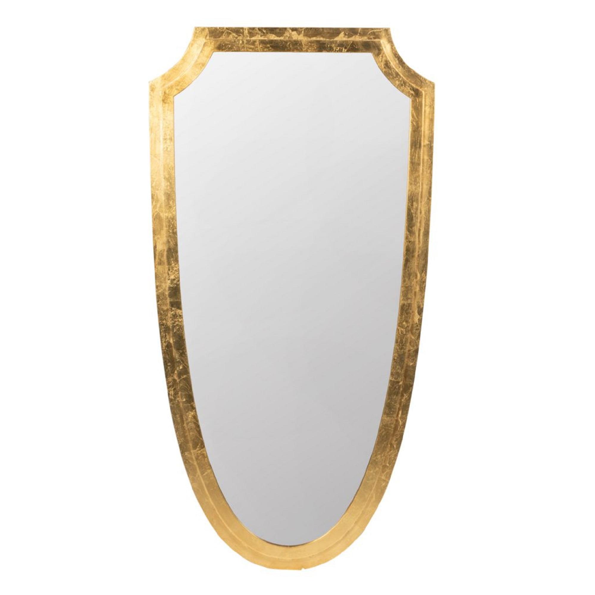 Elegant Oval 46" Gold Wood Framed Wall Mirror