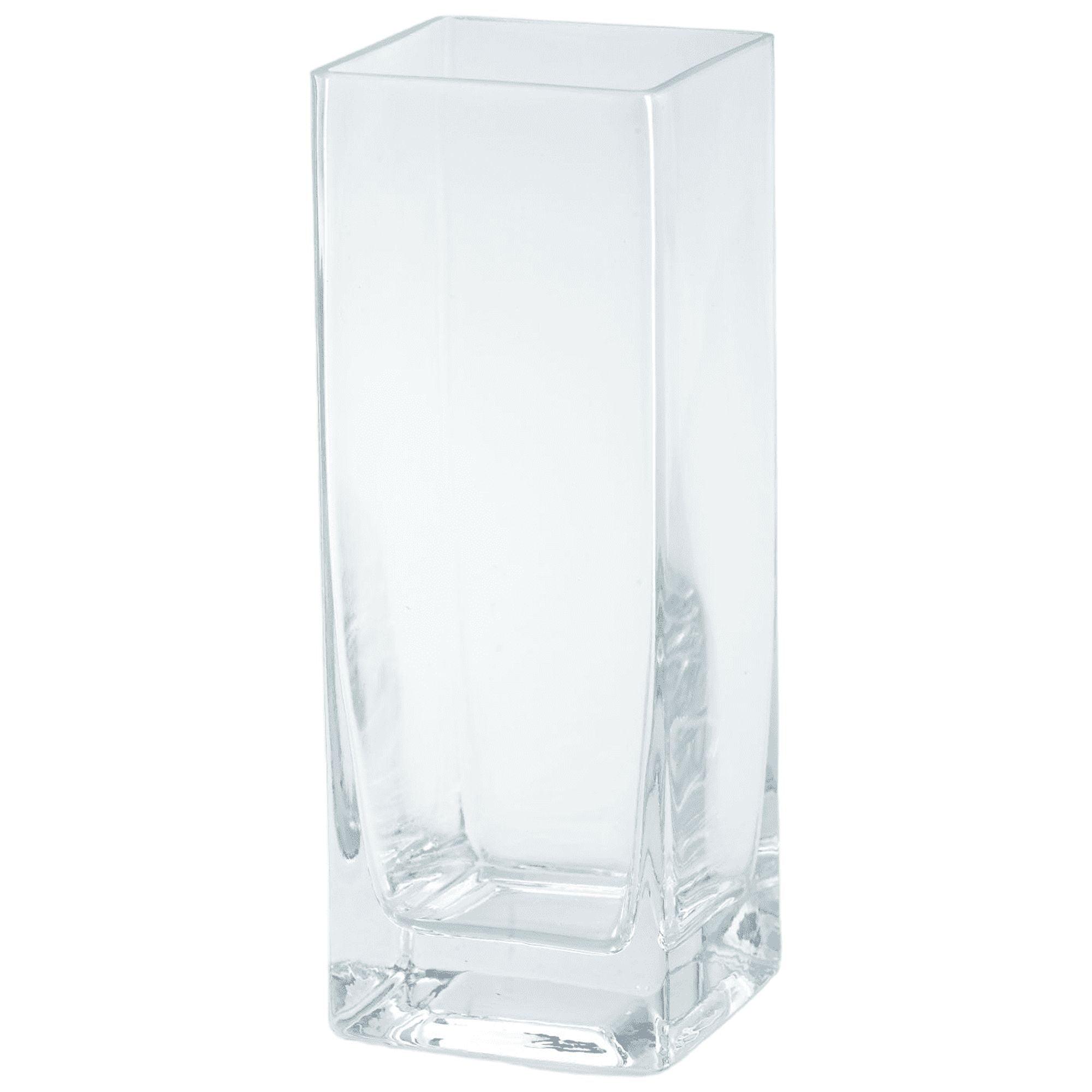 Elegant 8" Clear Glass Square Pillar Candle Holder