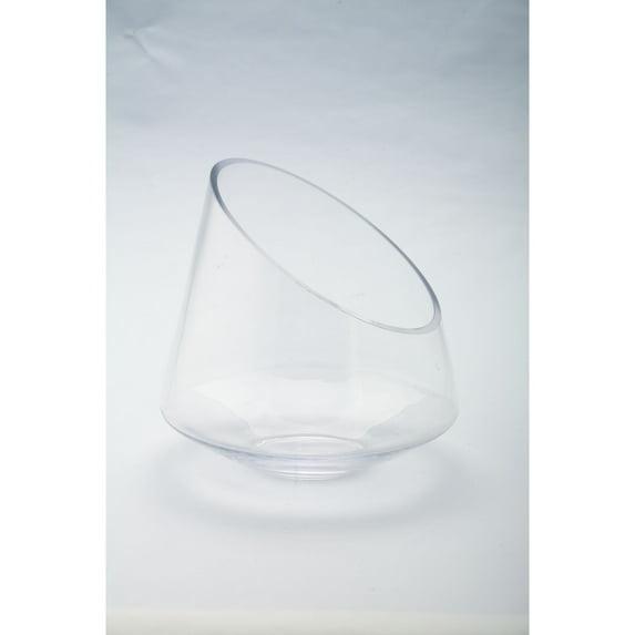 CC Home Furnishings 8" Cylindrical Handblown Glass Candle Holder with Pedestal
