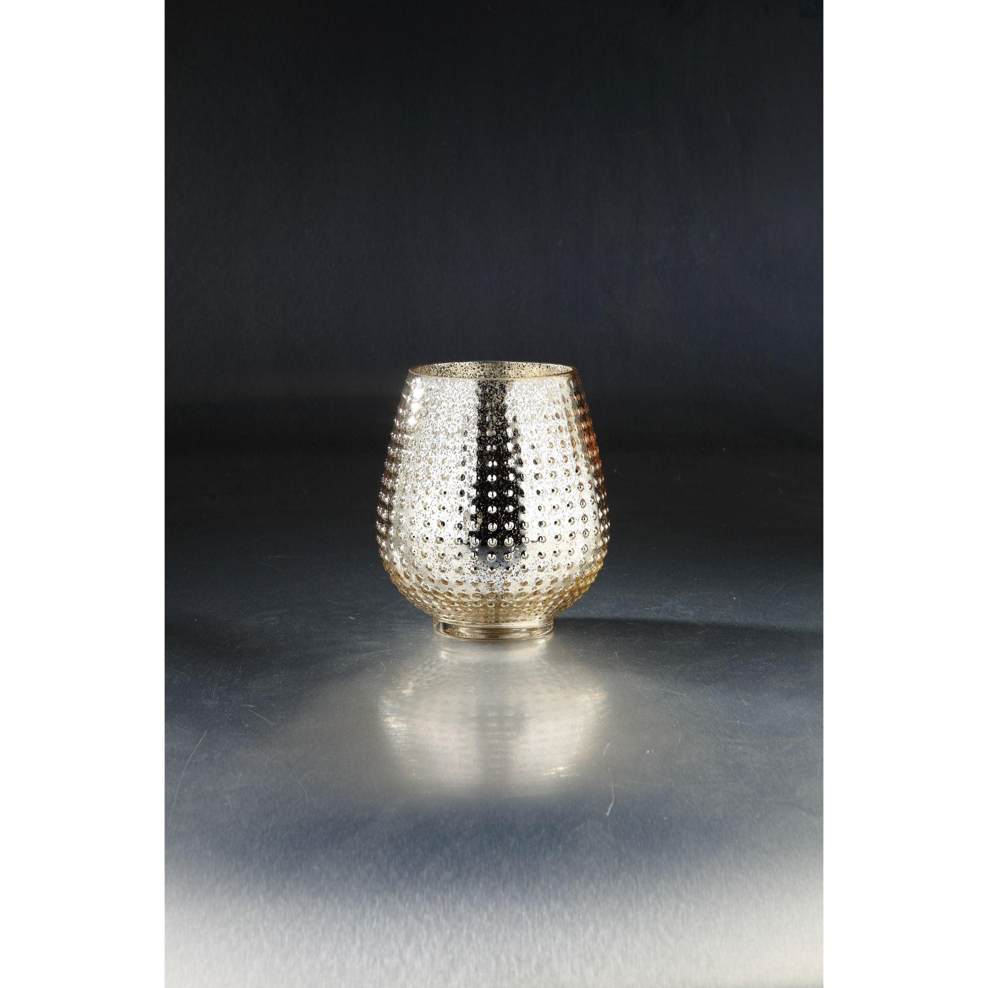 Elegant 8'' Metallic Gold Textured Bumpy Glass Vase