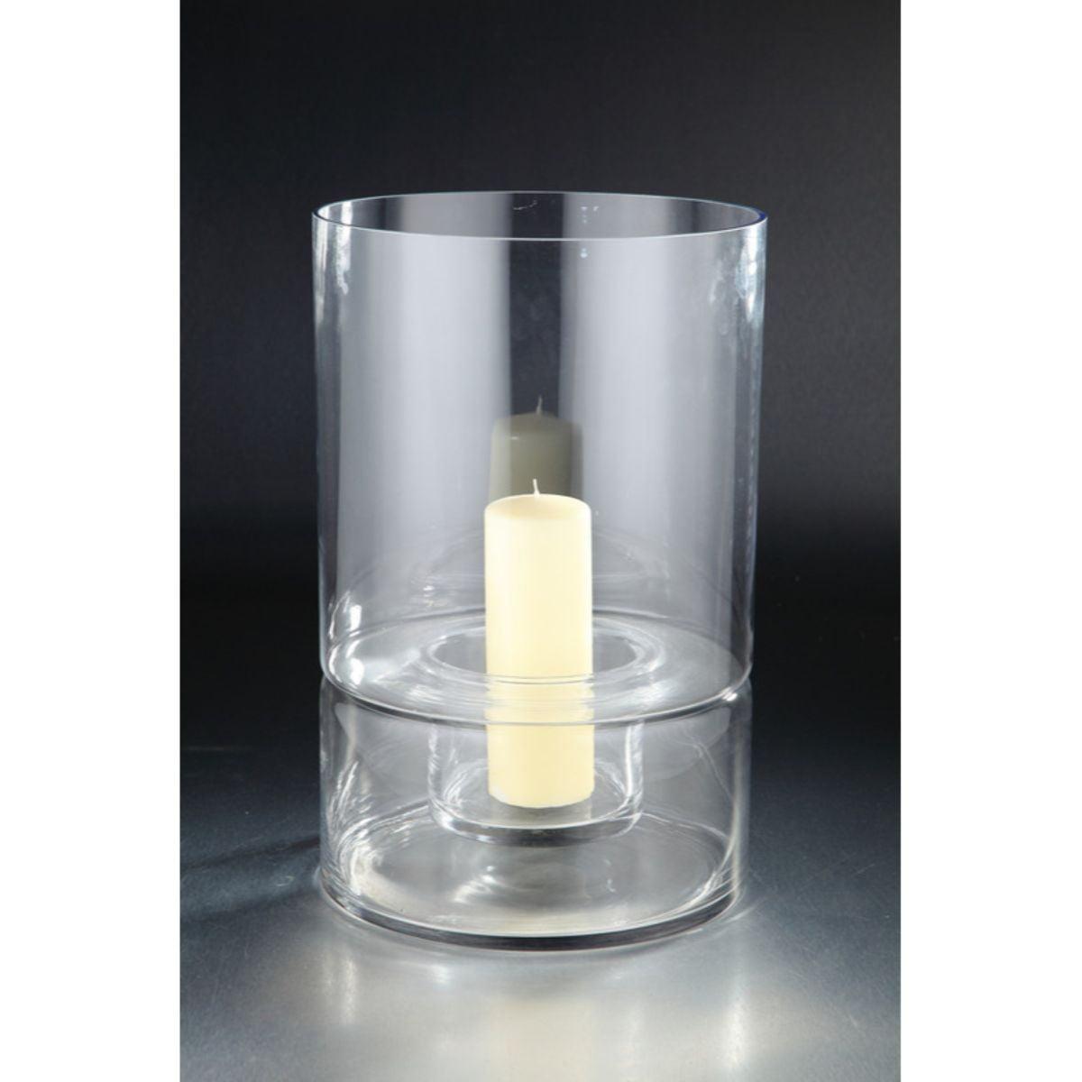 Elegant 17" Clear Glass Tabletop Hurricane Candle Holder