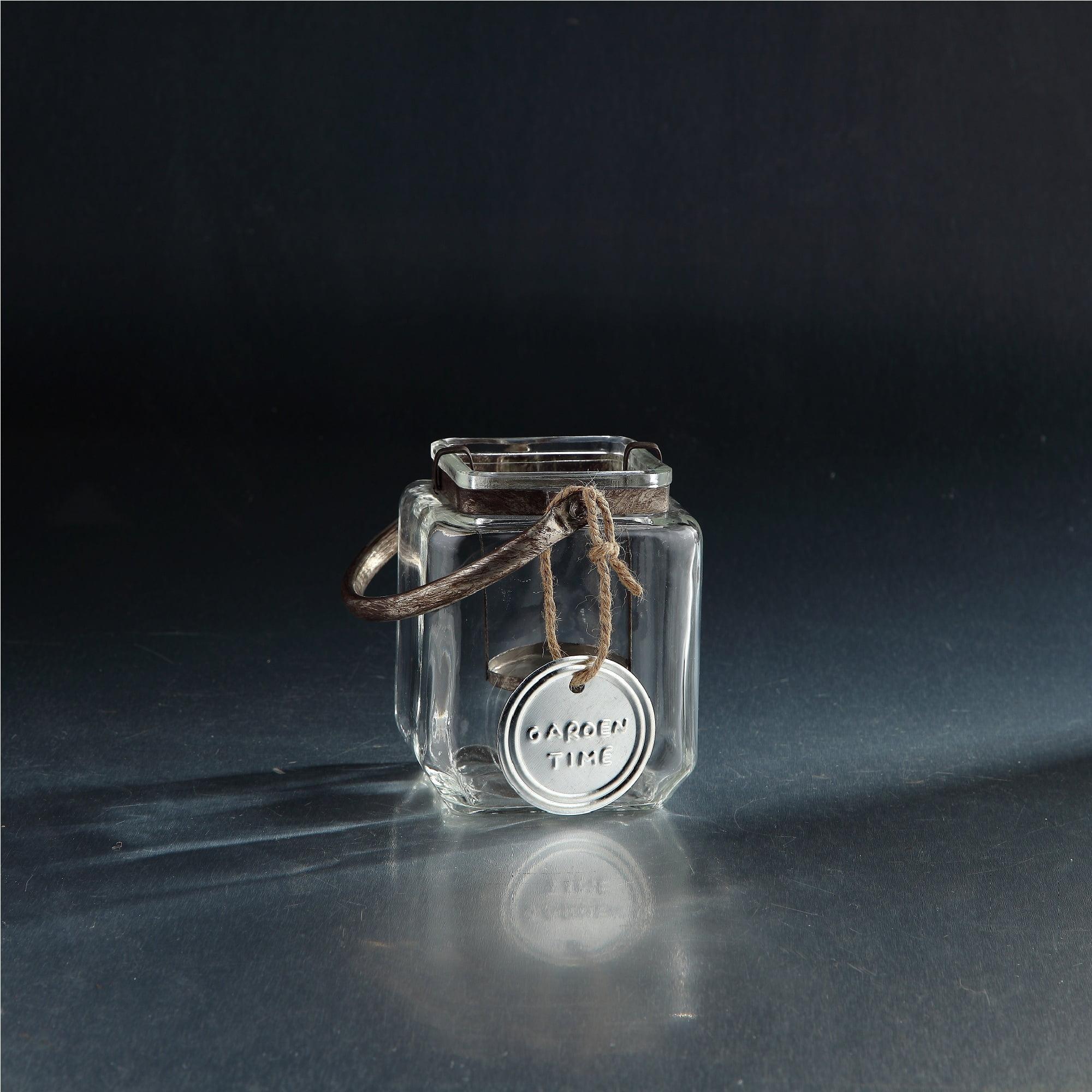 Elegant Winter Glow 5.5" Handblown Glass Candle Holder