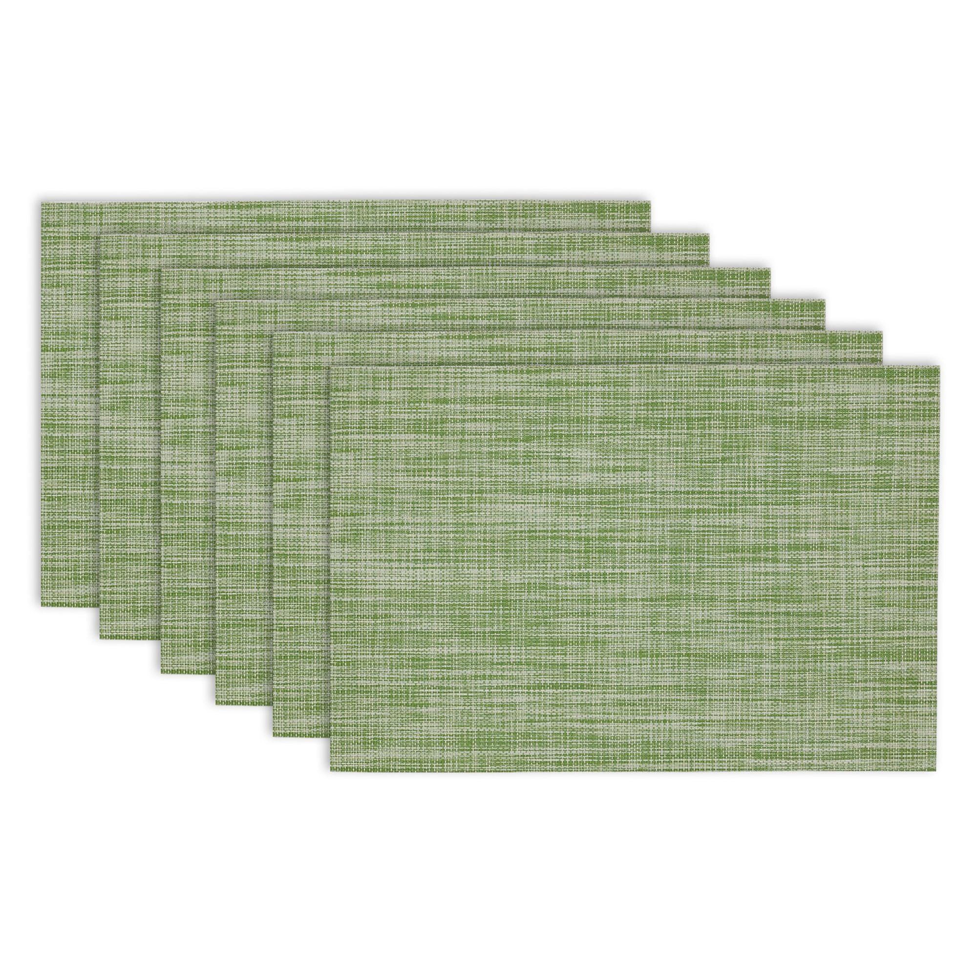 Design Imports Fig Green Tweed PVC Kitchen Placemat Set (Set of 6)