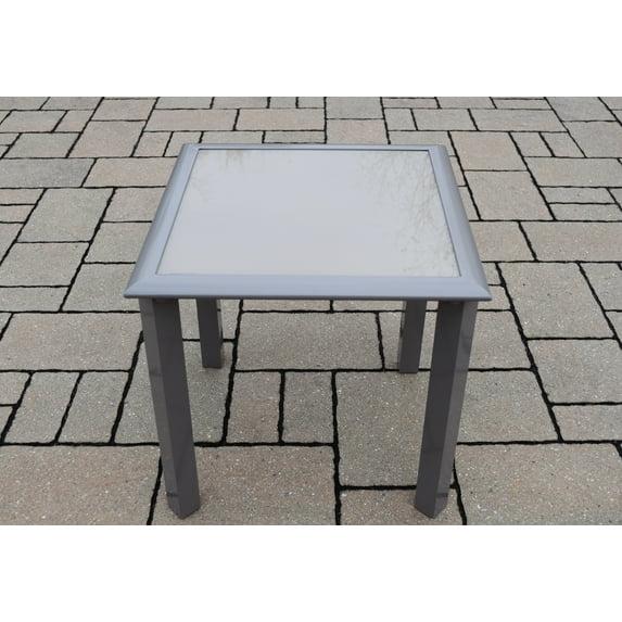 CC Outdoor Living Screen Printed Glass Top Outdoor Patio Side Table - 18" - Beige