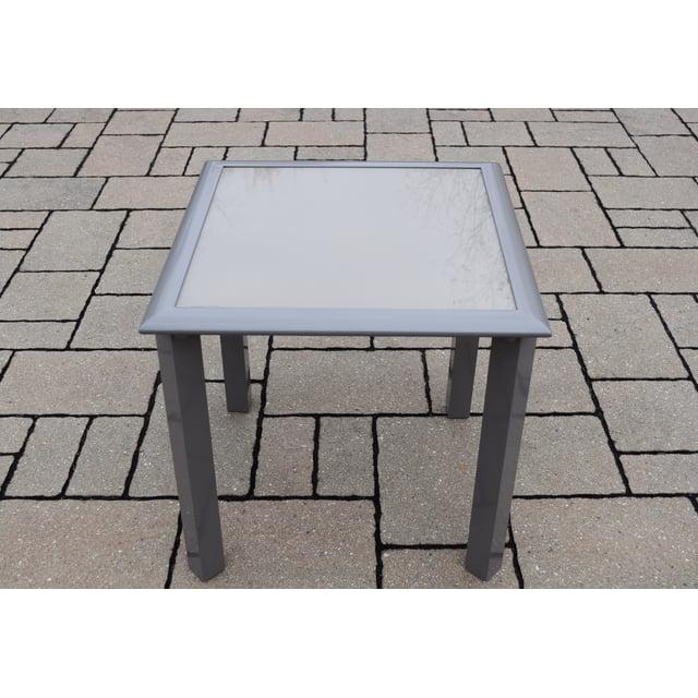 CC Outdoor Living Screen Printed Glass Top Outdoor Patio Side Table - 18" - Beige