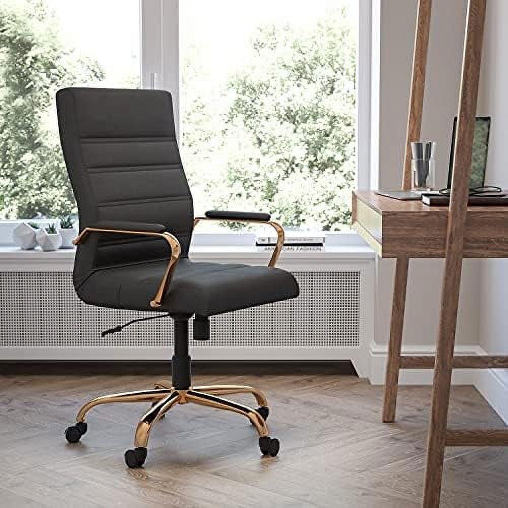 Emma and Oliver High Back Executive Swivel Office Chair with Metal Frame and Arms