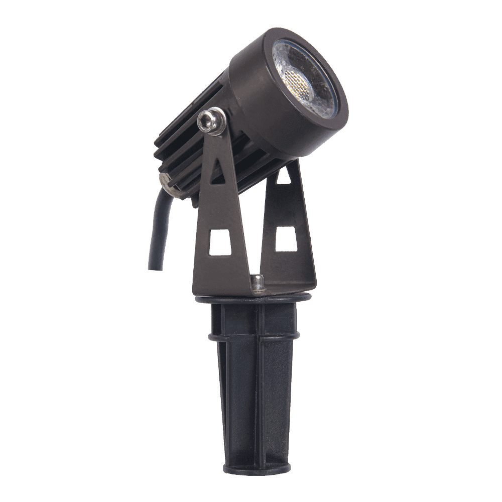 Brown Cast Aluminum LED Outdoor Spotlight with Narrow Beam