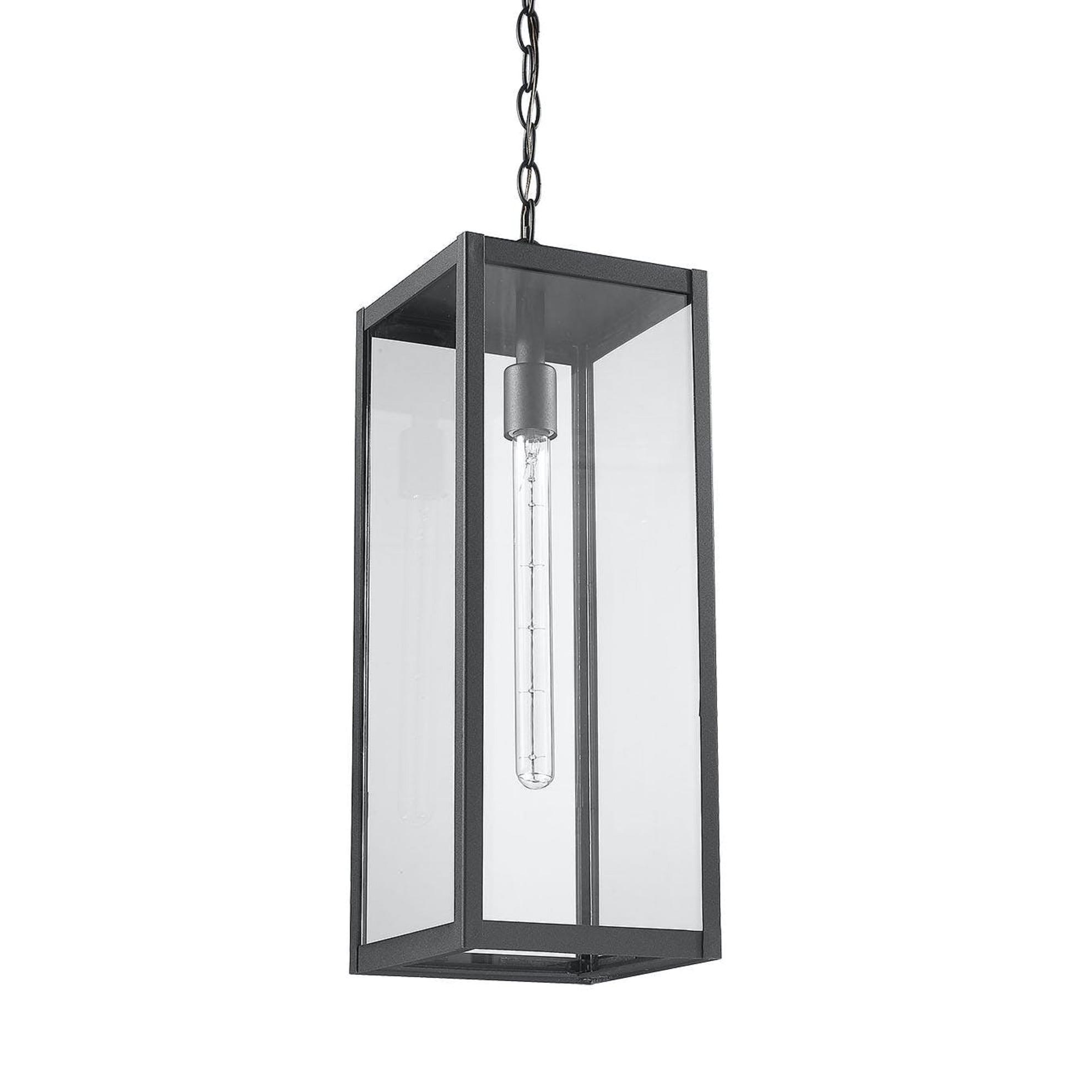 CFC Lighting Clear Glass Outdoor 22" High Hanging Black Aluminum Light
