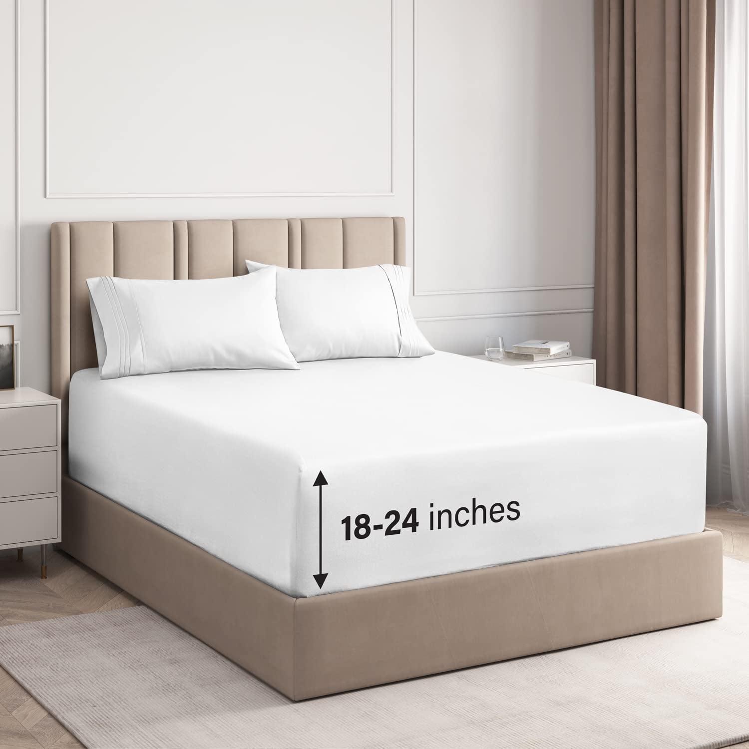 CGK Linens Extra Deep Pocket luxury Sheet Set - Solid Ultra Soft & Cooling Sheet Sets