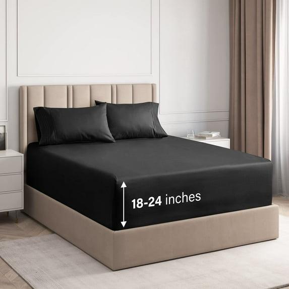 CGK Linens Extra Deep Pocket luxury Sheet Set - Solid Ultra Soft & Cooling Sheet Sets