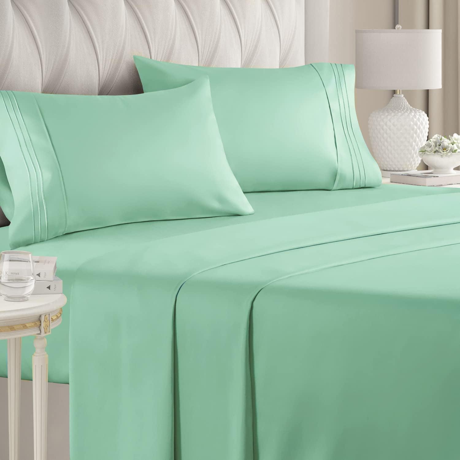 CGK Linens 4 Piece Sheet Set Premium Cooling, Soft & Wrinkle Free Sheet Set