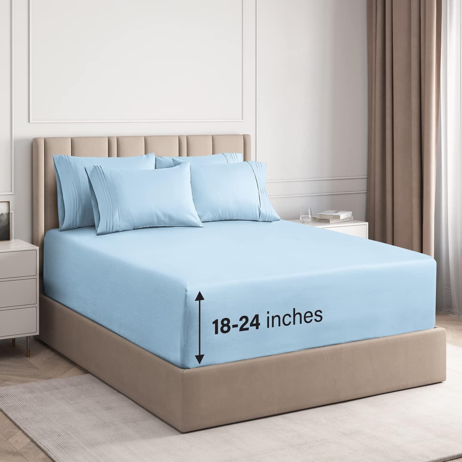 CGK Linens 6 Piece Extra Deep Pocket Ultra Soft & Cooling Sheet Set