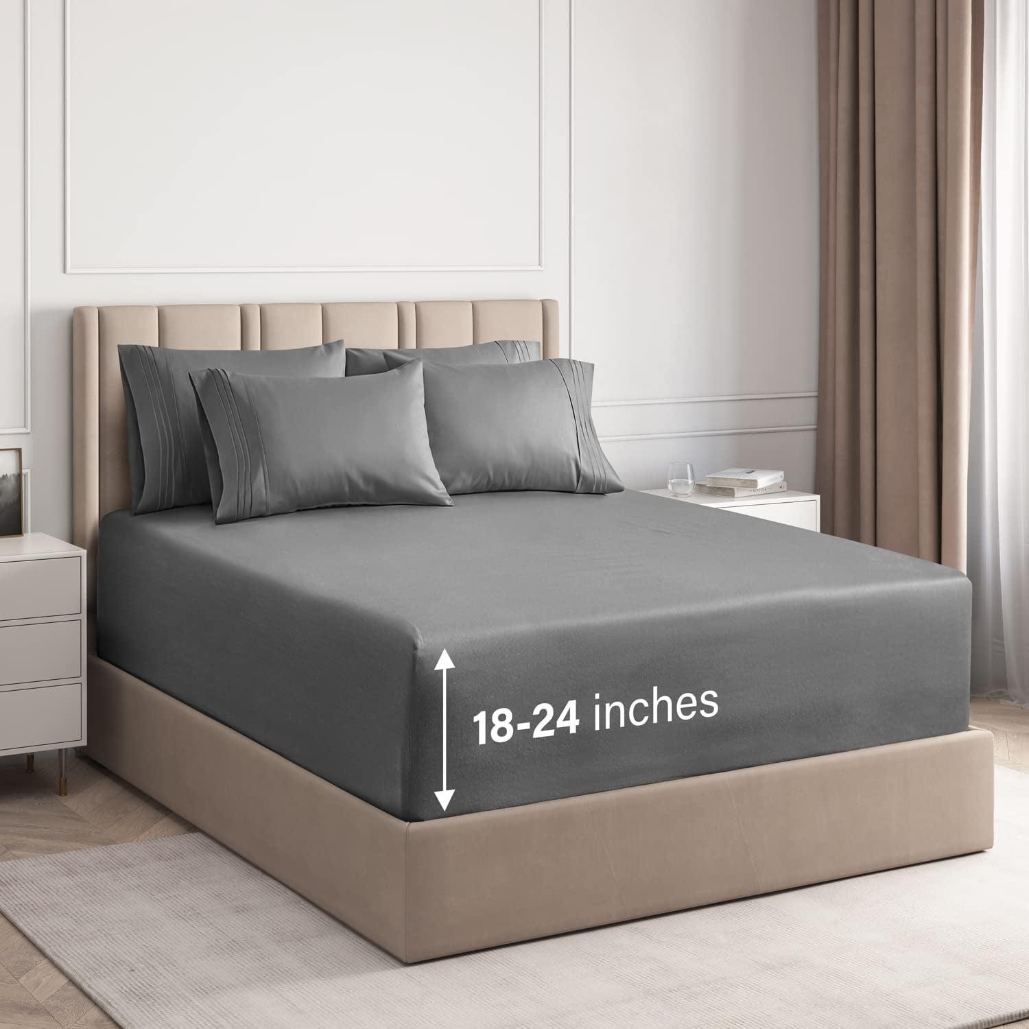 CGK Linens 6 Piece Extra Deep Pocket Ultra Soft & Cooling Sheet Set