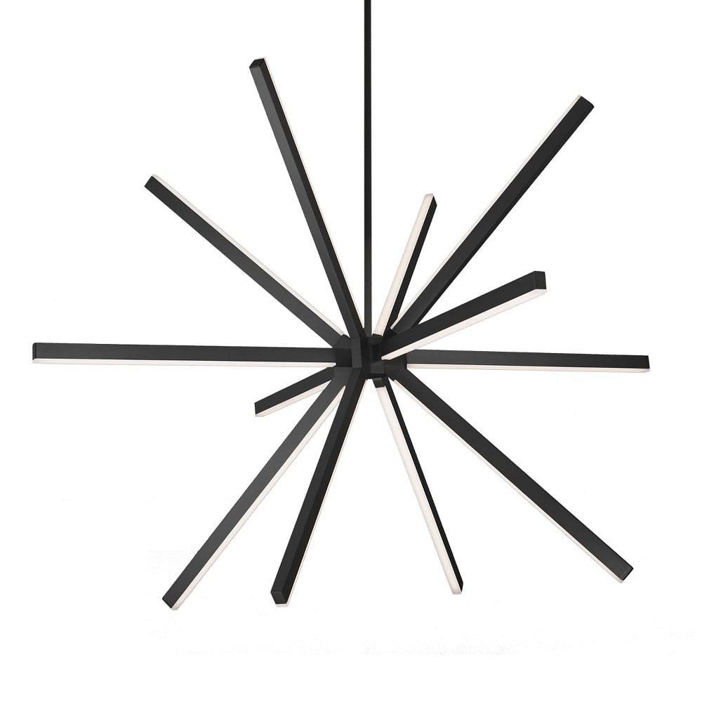 Sirius Starburst 67W LED Chandelier in Black Finish