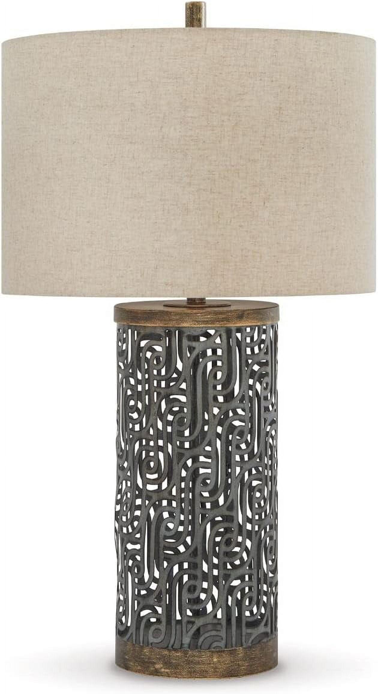 Signature Design by Ashley Contemporary Dayo Table Lamp  Gray/Gold Finish