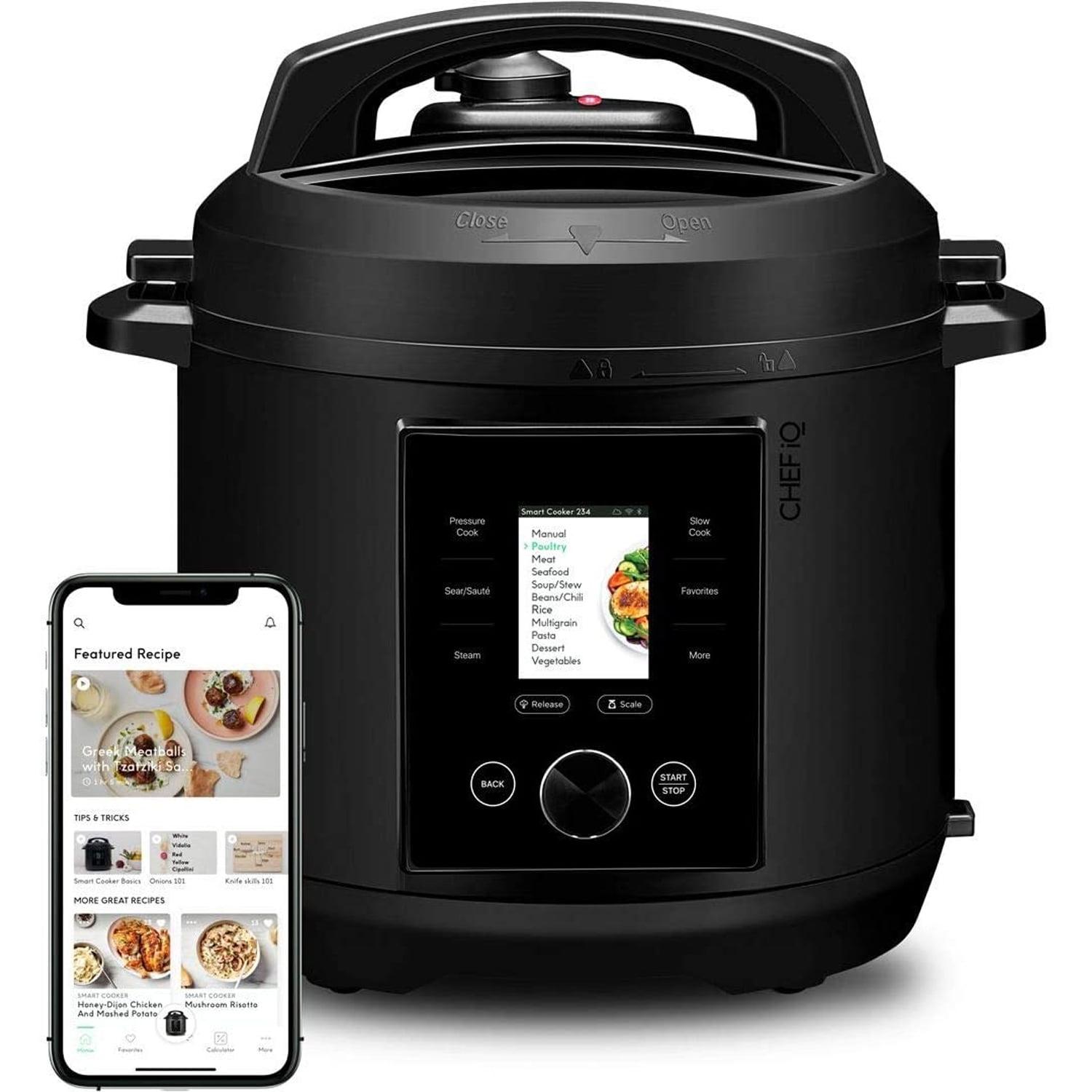 Chef Iq Multi-Functional Smart Pressure Cooker Rj40-6-Wifi, Pairs With App Via Wifi For Meals In An Instant, Built-In Scale & Auto Steam Release, 6 Qt (Refurbished)