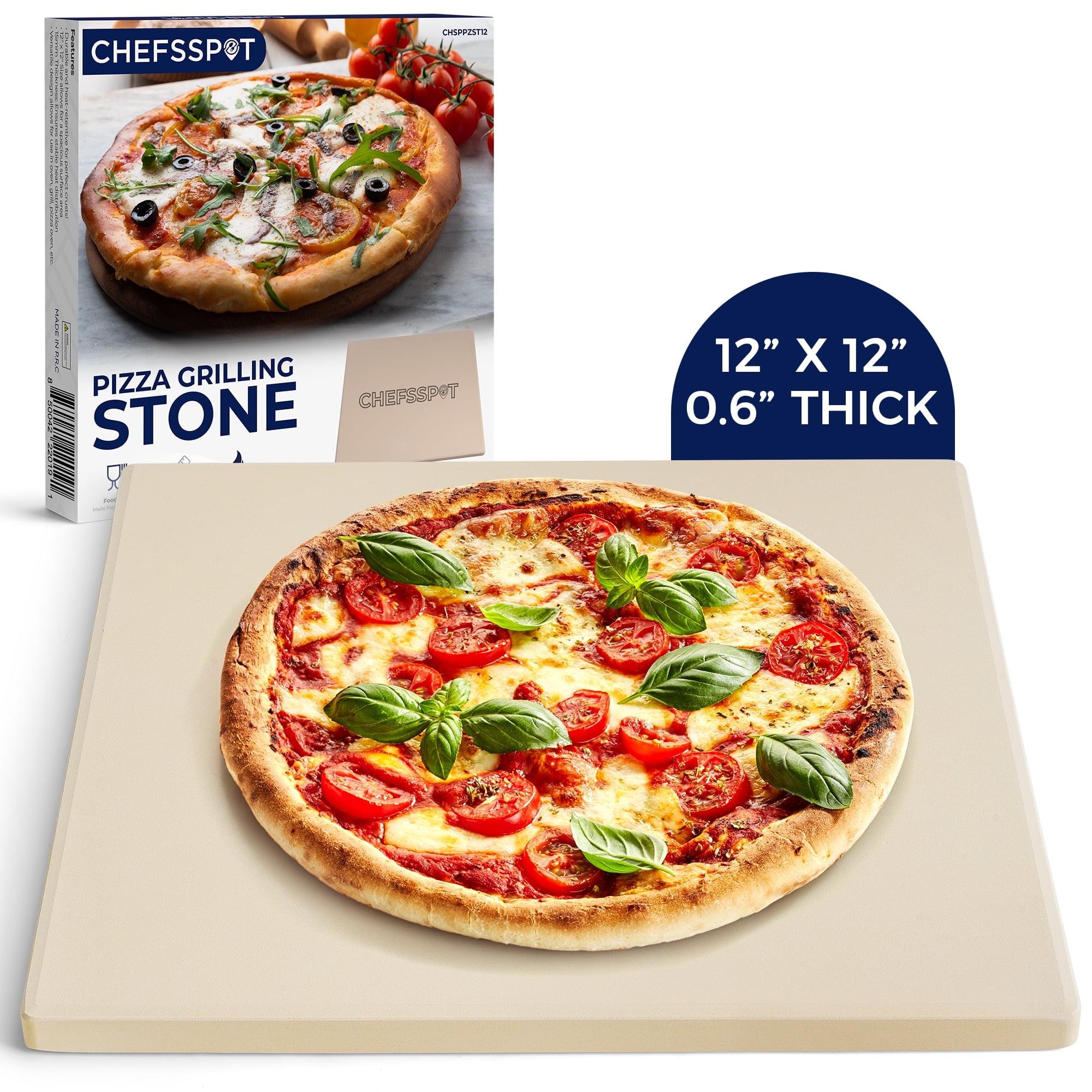 CHEFSPOT CHEFSPOT Cordierite Pizza Stone for Grill, Oven and Pizza Oven - 12" x 12" - 0.6" Thick