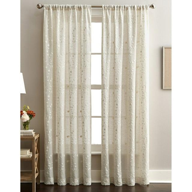 CHF Lynette Indoor, Polyester/Linen/Other Fiber, Light Filtering Single Panel Rod Pocket, 50"x95", Adult