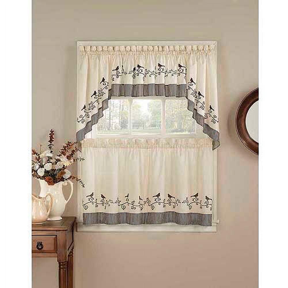 CHF and You Birds Tailored Kitchen Curtains, Set of 2, Adult