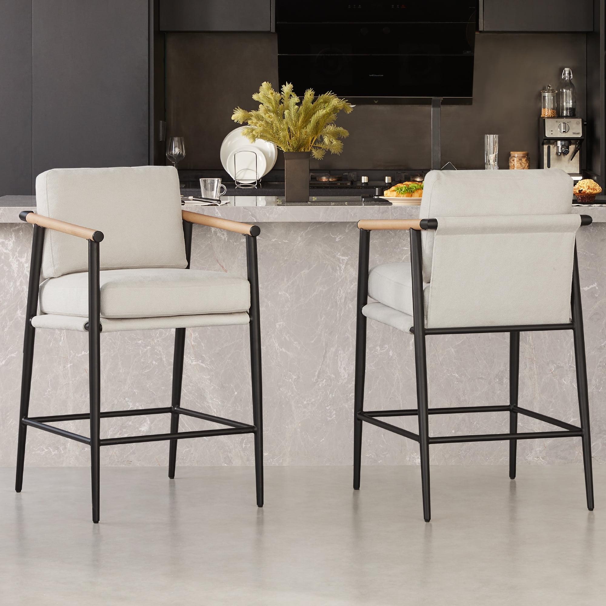 Atik Upholstered Counter Stool with Metal Frame