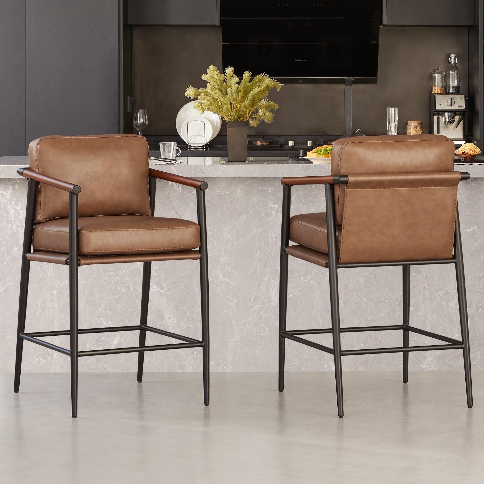 Atik Upholstered Counter Stool with Metal Frame