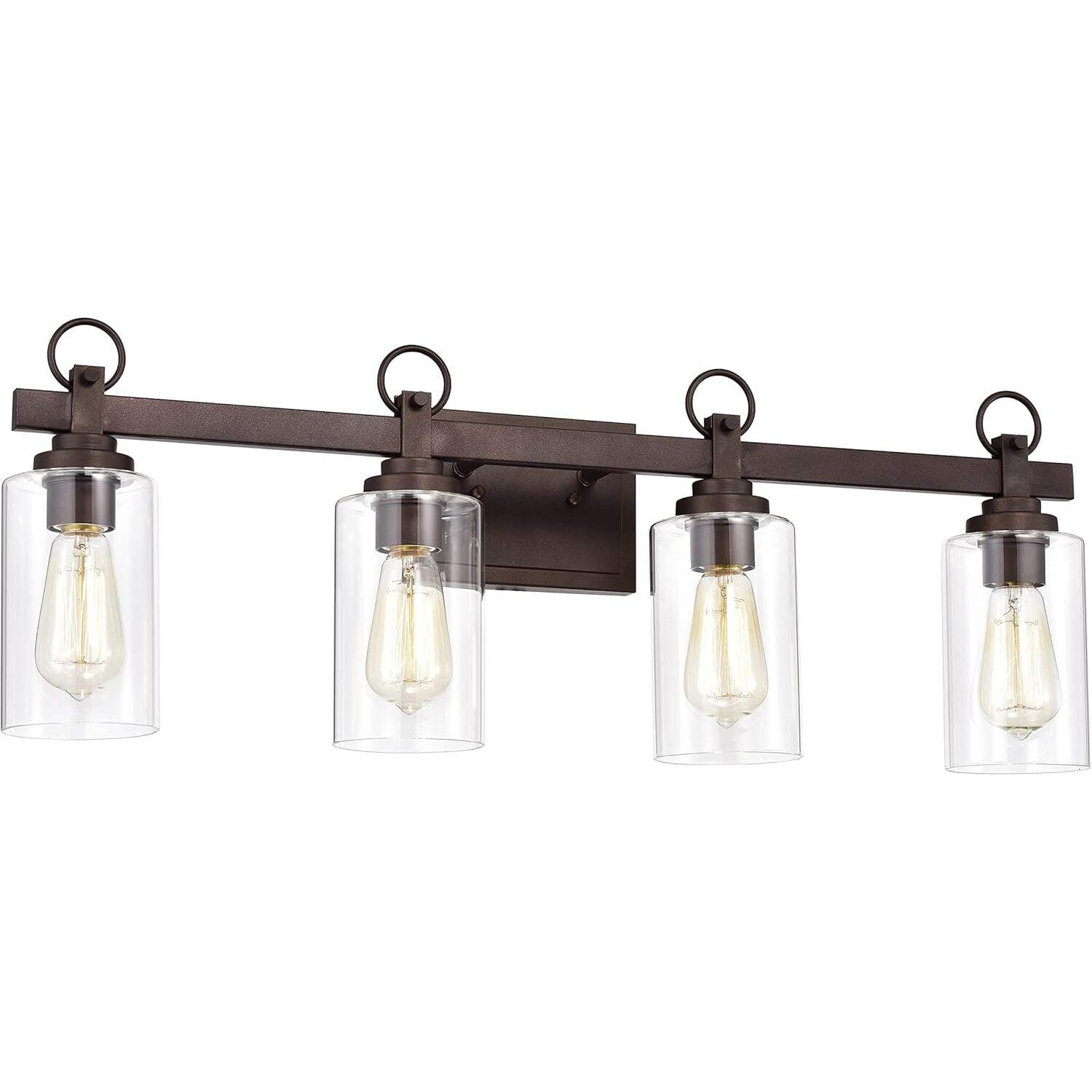 Chloe Lighting Exton Transitional 4 Light Oil Rubbed Bronze Bath Vanity Fixture 29" Wide
