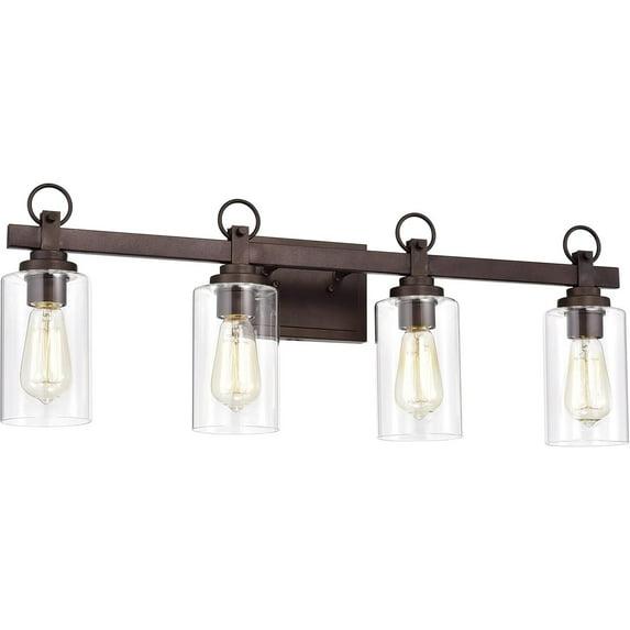 Chloe Lighting Exton Transitional 4 Light Oil Rubbed Bronze Bath Vanity Fixture 29" Wide