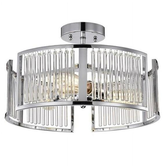 Chloe Lighting Frey Transitional 3 Light Chrome Semi-Flush Ceiling Fixture 16"Wide