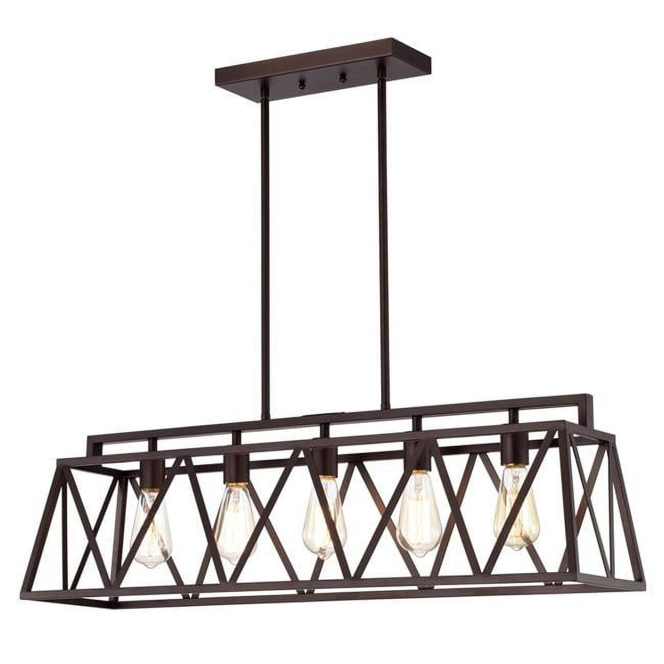 Ironclad 35" Oil Rubbed Bronze Industrial Island Pendant