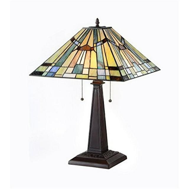 Chloe Lighting CH33293MS16-TL2 Tiffany-style 2 Light Mission Table Lamp 16" Shade