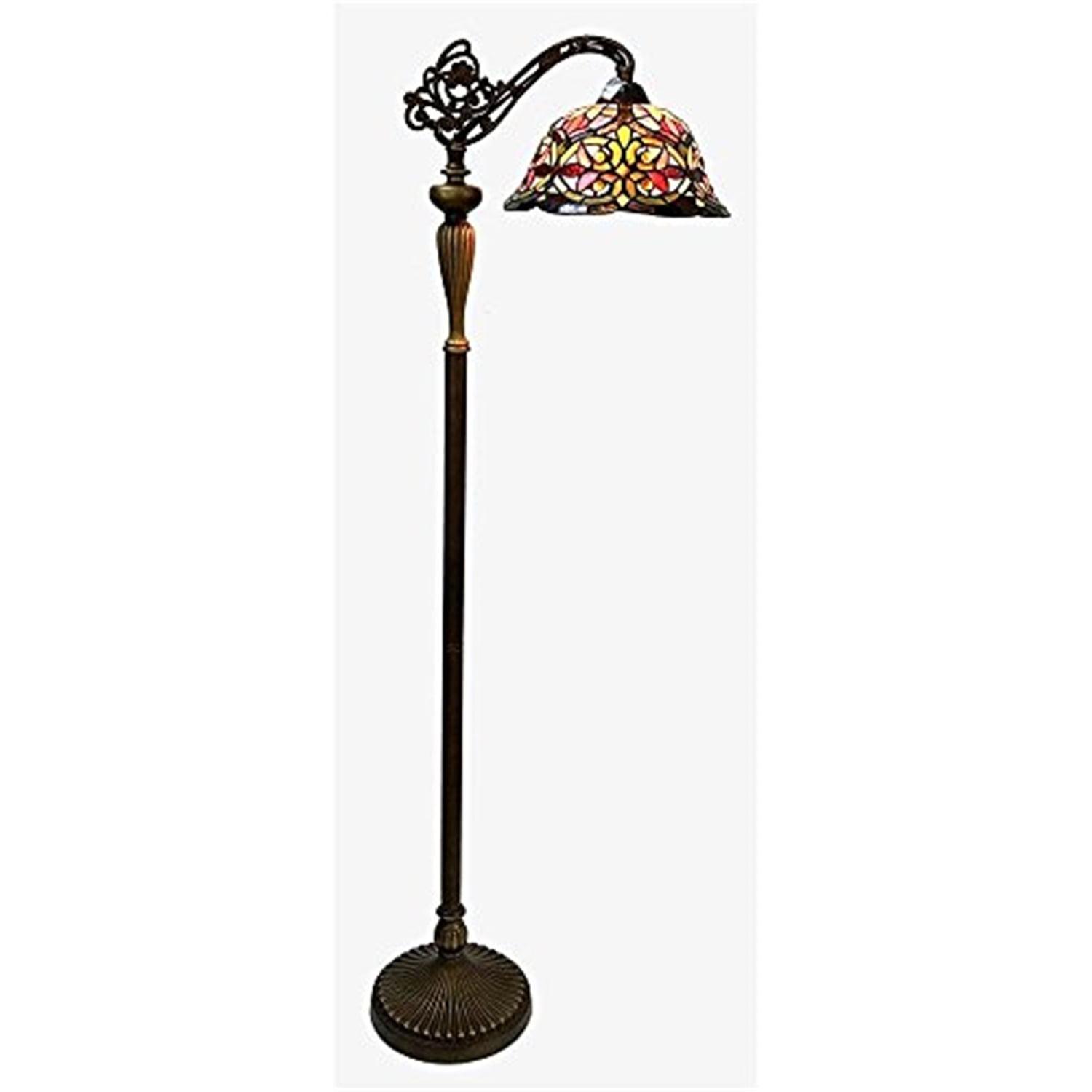Chloe Lighting Bertram Tiffany-Style 1 Light Victorian Reading Floor Lamp 12" Shade