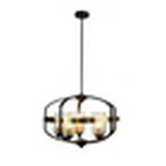 Chloe Lighting Contemporary-Style Black/bronze 5 Light Large Pendant 24" Wide