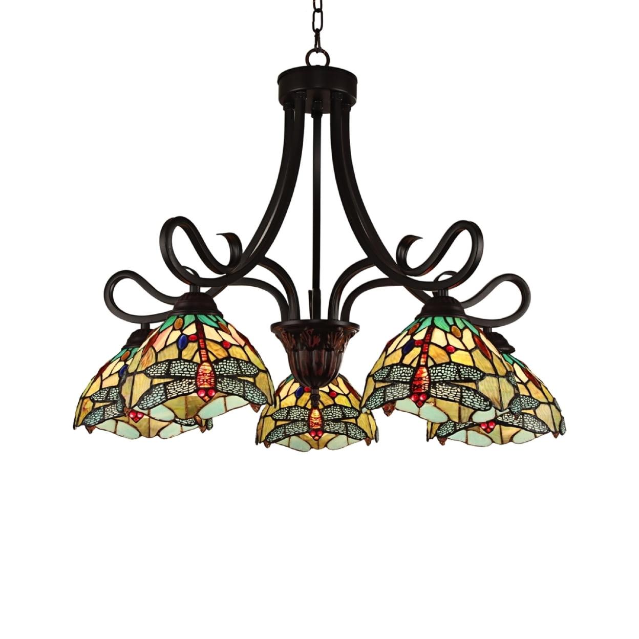 Empress Dark Bronze and Crystal 5-Light Chandelier