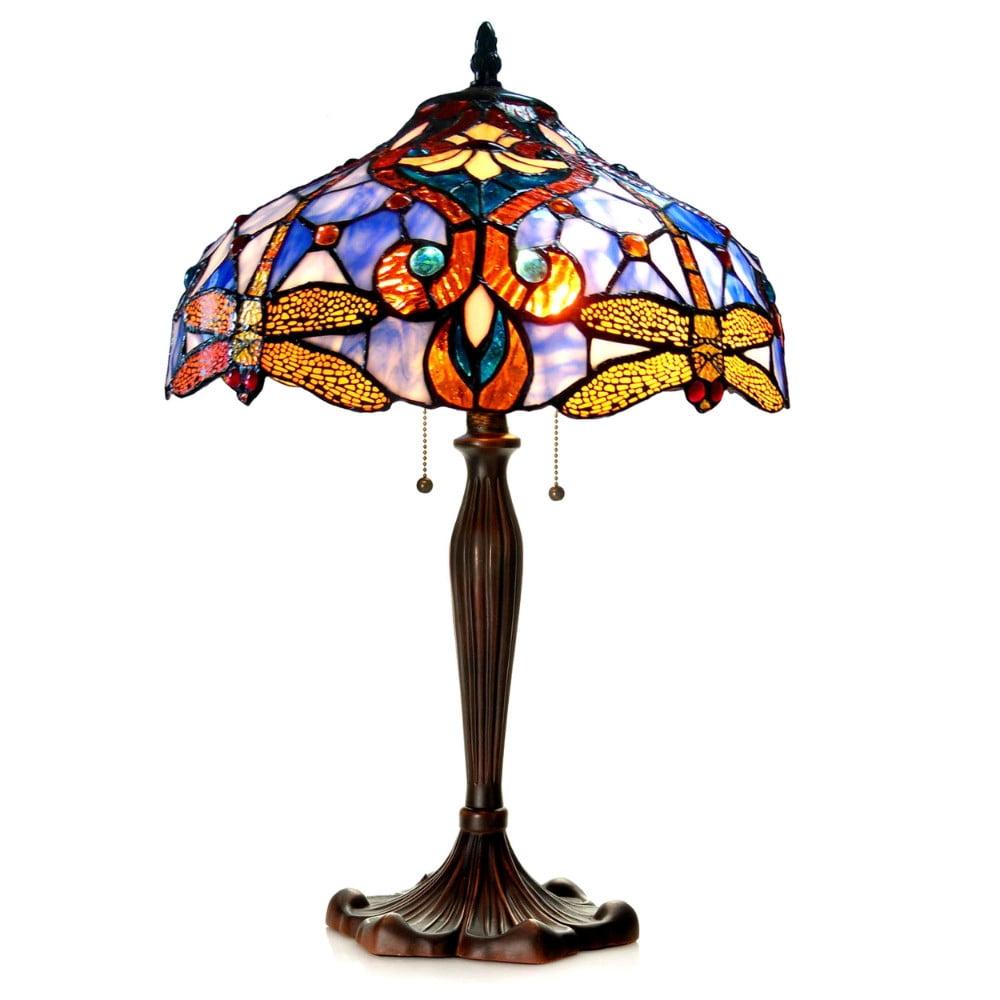 Elysian Bronze Adjustable Tiffany-Style Dragonfly Table Lamp